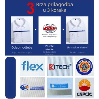 Košulja, 95%+ pamuka, dugi rukavi, kvadratni ovratnik, uski kroj