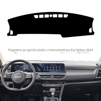 Mat zaštite ploče od sunca i odsjaja za Kia Seltos i Sorento | Materijal: poliester s protukliznim flanelom i kožnom imitacijom | Svestrana upotreba, sve sezone | Kompatibilno: Kia Seltos, Sorento