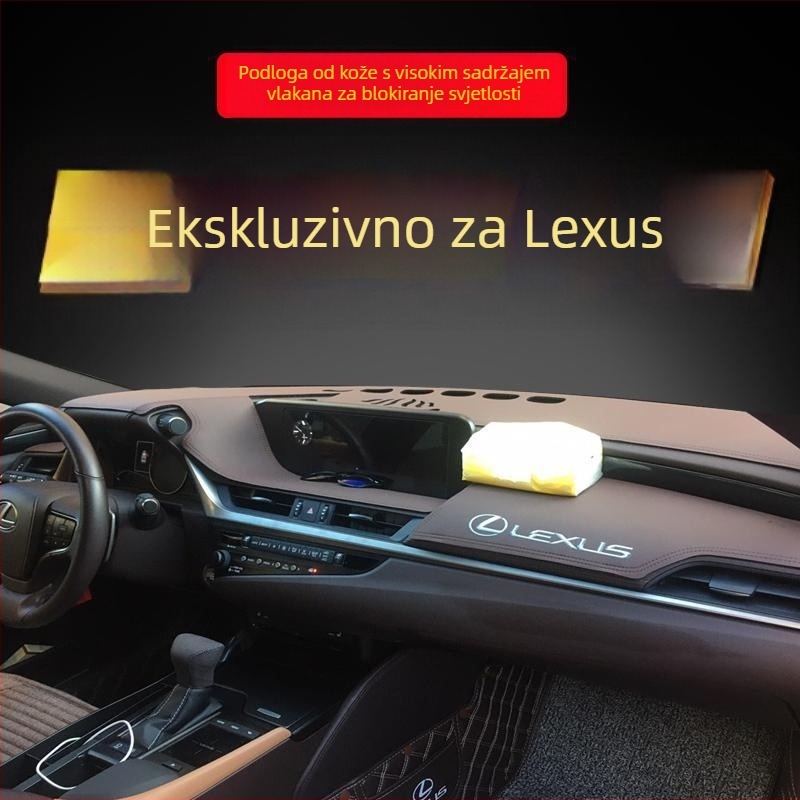 Mat za ploču instrumenata za Lexus ES300H/NX200/CT/RX — tiskano logo, spremno za privatnu marku, kompatibilno s navedenim modelima