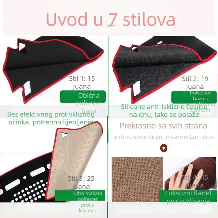Zaštitna podloška za ploču i središnju konzolu Toyota Aqua 2. generacije — univerzalno za sve sezone, materijal poliester flanelna koža zamš, bez loga, Windmill Rain Horse