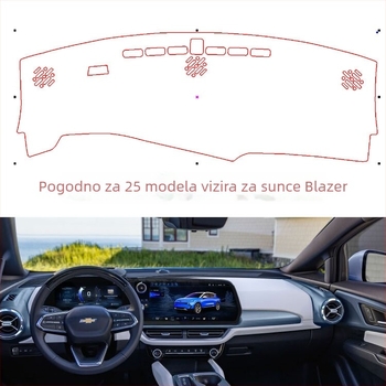Podmetač za zaštitu od sunca na ploči s instrumentima za Chevrolet Explorer – sve sezone, poliester s protukliznom flanelom, mogućnost prilagođavanja
