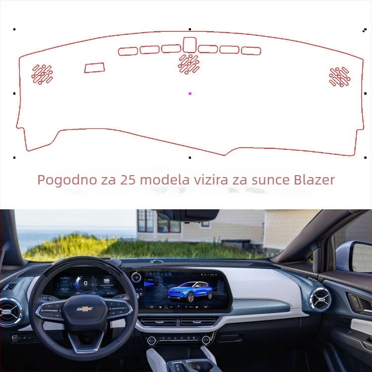 Podmetač za zaštitu od sunca na ploči s instrumentima za Chevrolet Explorer – sve sezone, poliester s protukliznom flanelom, mogućnost prilagođavanja
