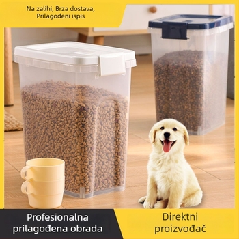 Zatvoren spremnik za hranu za kućne ljubimce (mačke i psi), PP, kapacitet 8L, marka 01, nije uvoz