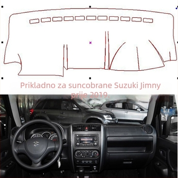 Podmetač za zaštitu ploče instrumenata od svjetla za Suzuki Jimny JB23 2008-2017 – sve sezone, poliester, protuklizni flanel sa velúrom, prilagodljiv, brenda Windmill Rain Horse
