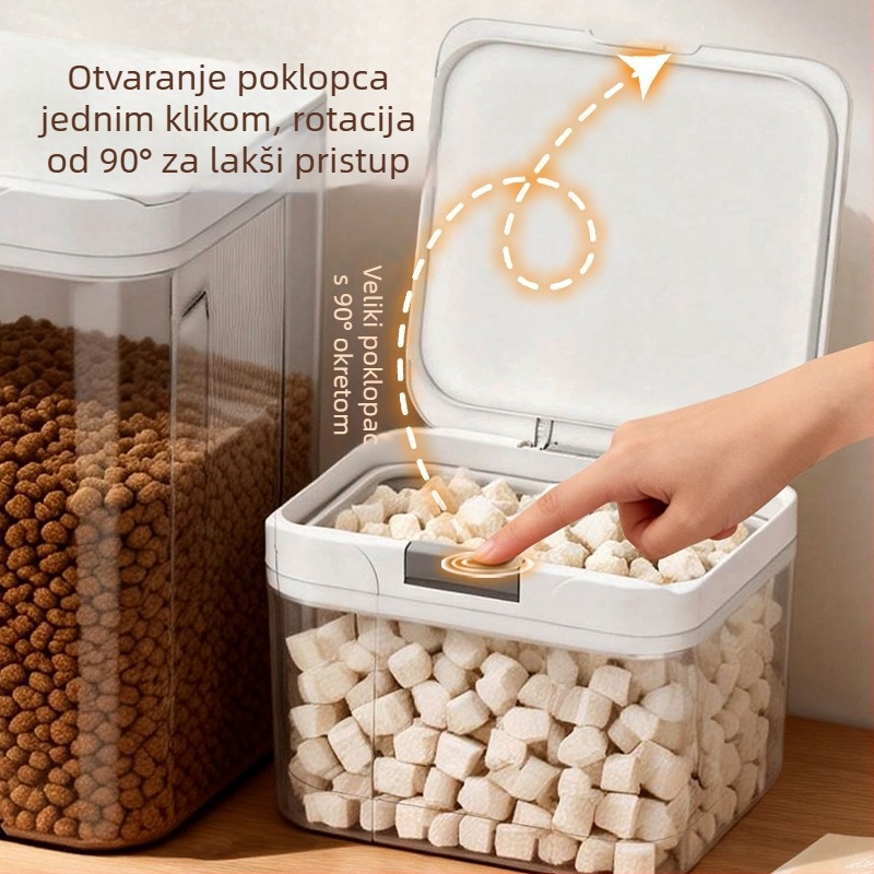Spremnik za hranu za mačke i pse, s hermetičkim zatvaranjem, od PP-a, model JRX-8002, brenda A&KING, velikog kapaciteta