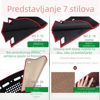 Podmetač za sjenila ploče instrumenta i središnje konzole za VW Passat B9 – sve sezone, protuklizni poliester s flanelom, prilagodljivo, Windmill Rain Horse