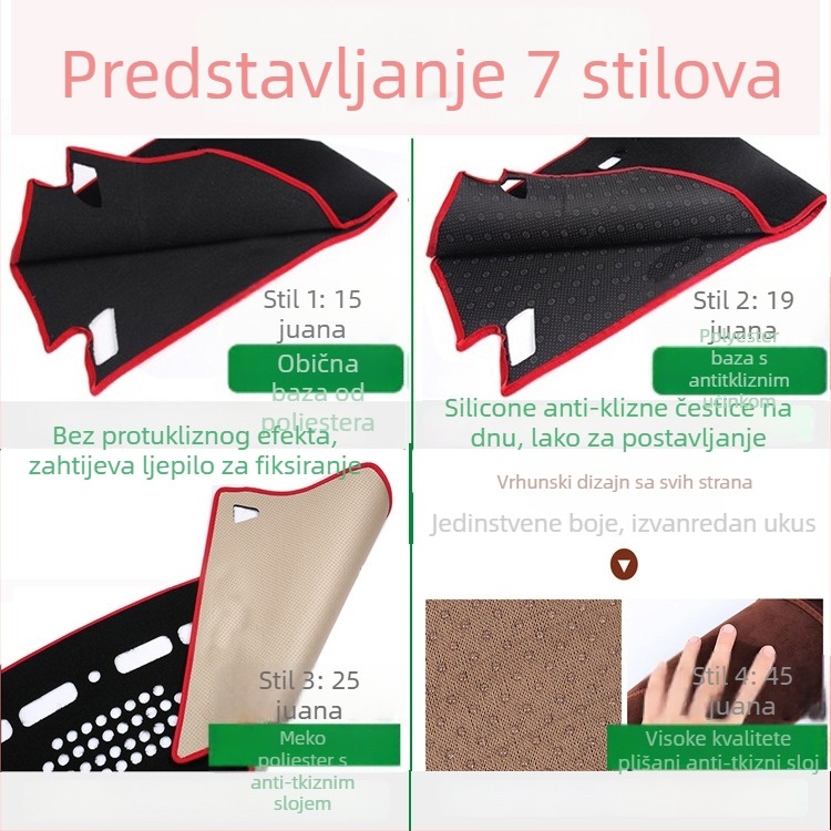 Podmetač za sjenila ploče instrumenta i središnje konzole za VW Passat B9 – sve sezone, protuklizni poliester s flanelom, prilagodljivo, Windmill Rain Horse
