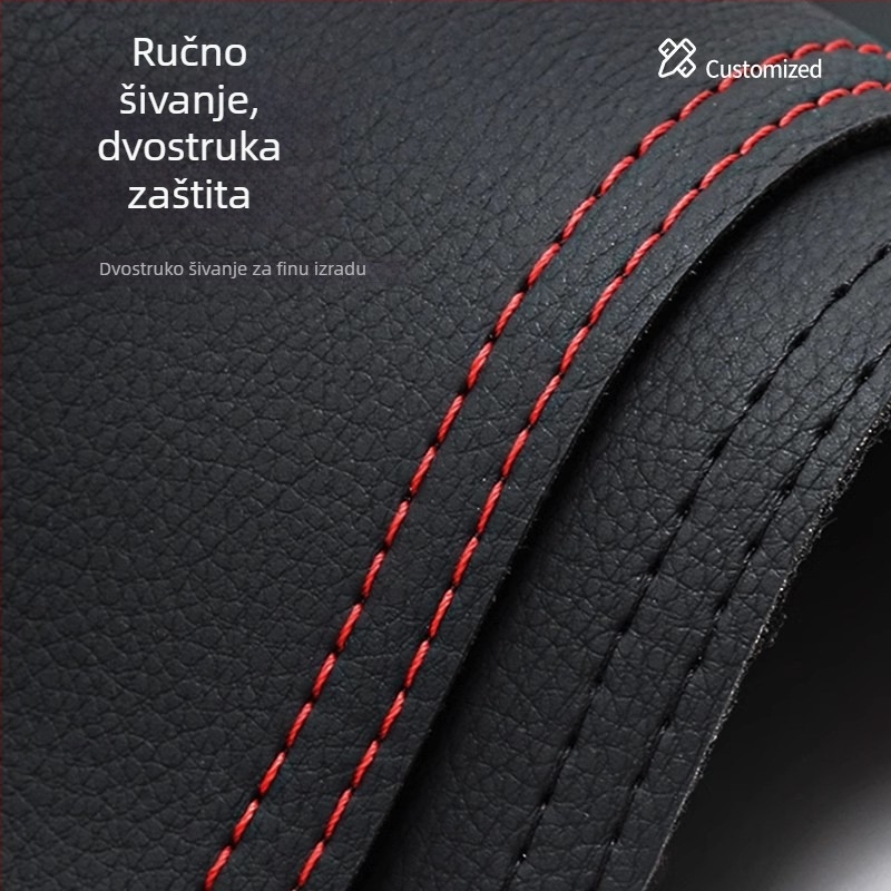 Kožni mat za središnju konzolu, zaštita od sunca i toplinske izolacije, Luochi brand, kožni dizajn s dvostrukom linijom, pogodan za sve sezone