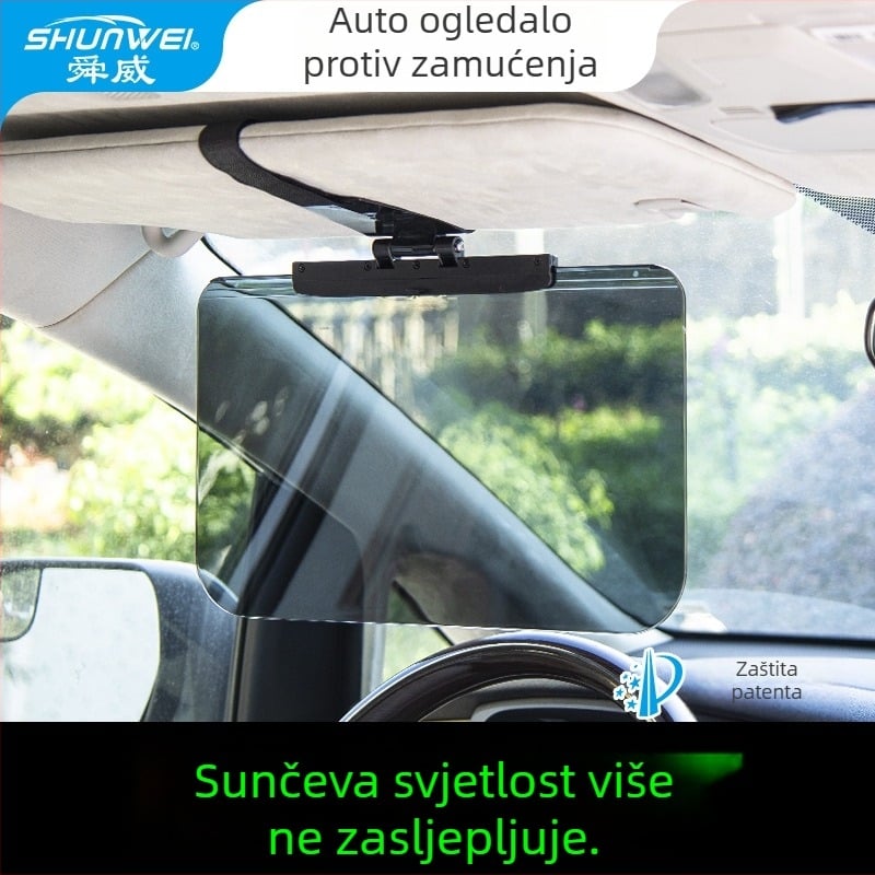 Automobilski vizir protiv blještanja s ogledalom dan/noć, snap-in ugradnja, plastika