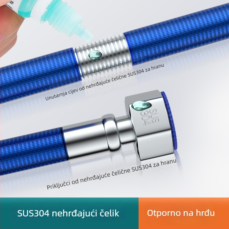 Crijep od nehrđajućeg čelika 304 za ulaz vode plinskog bojlera – tlak 0,6 MPa, 0–90 °C, montaža tipkom, model 2024-2-22