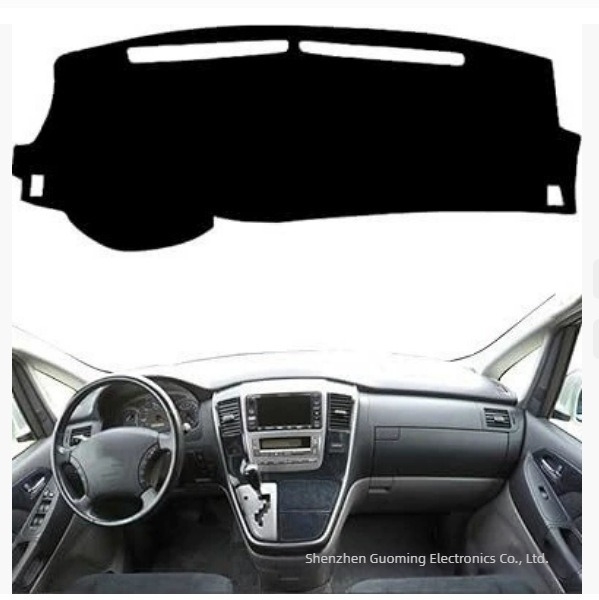 Podlogica za tabličicu – dashboard mat Toyota Alphard/Vellfire 02-07 – Sve sezone, Protuklizna, Materijal: poliester-silikon, Lijevi i desni set, Ispis logotipa Emperor Shang