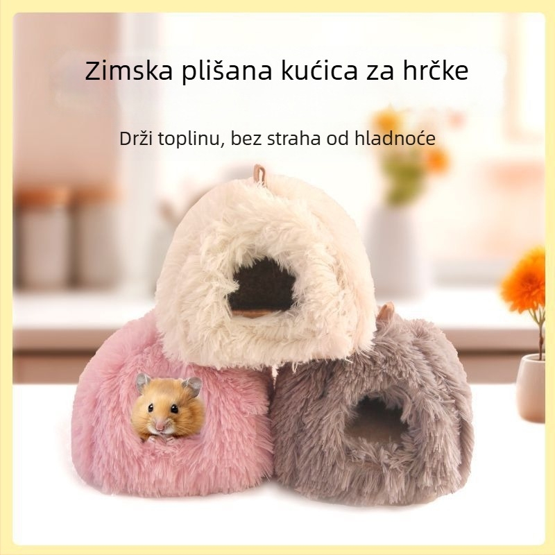 Hamster zimsko toplo gnijezdo — pamuk, otporno na žvakanje, prenosivo, ovalnog oblika