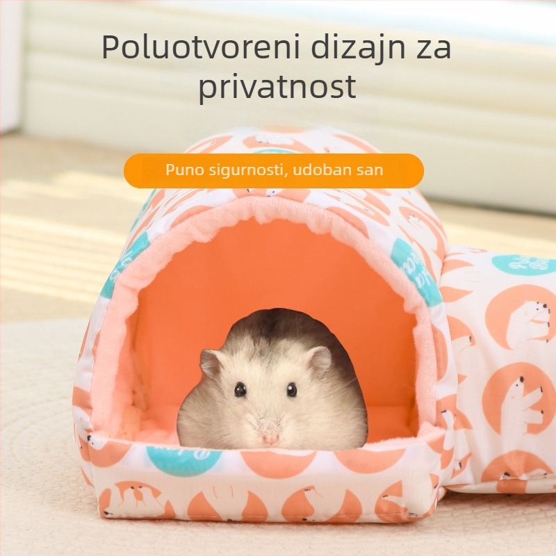 Poliestersko gnijezdo za hrčka – za unutarnju upotrebu, pravokutnog oblika, zadržava toplinu, težina 150 g.