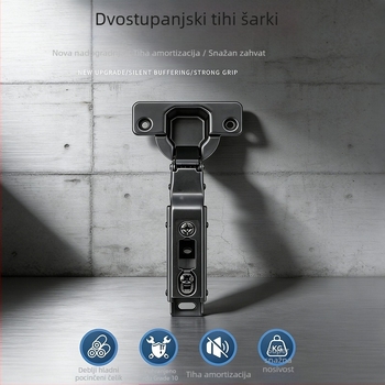 Zaslon za ormarić s hidrauličkim amortizerom, dvostupanjski mehanizam, niklani visokougljični čelik, debljina 1 mm, elektrogalvanski završni premaz, skriveni donji nosač