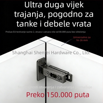 Zaslon za ormarić s hidrauličkim amortizerom, dvostupanjski mehanizam, niklani visokougljični čelik, debljina 1 mm, elektrogalvanski završni premaz, skriveni donji nosač