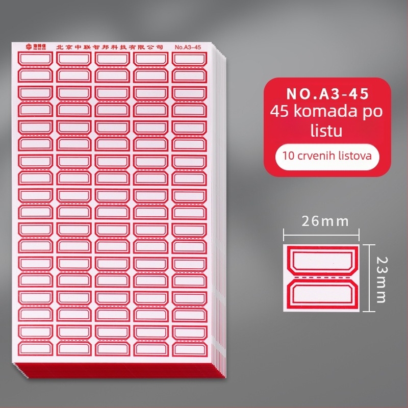 Haiboxin Samoljepljive etikete, ljepilo koje se ne suši, model A1-30, etikete s ručno napisanim imenima
