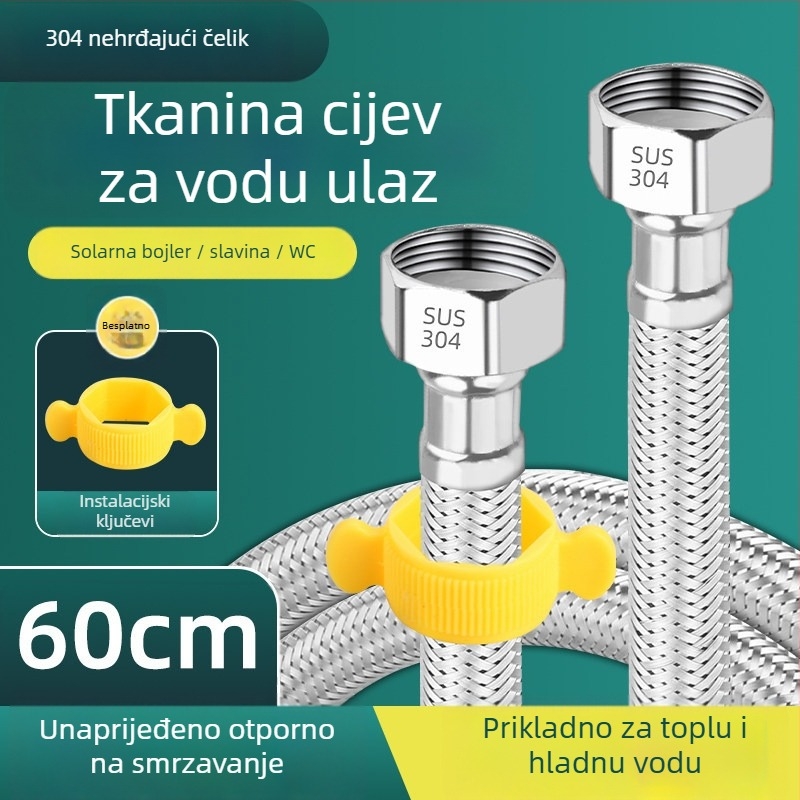 Jiurong 0084 nehrđajući čelični pleteni spoj za priključak na bojler, univerzalna instalacija, nominalni tlak 10, radna temperatura 80.
