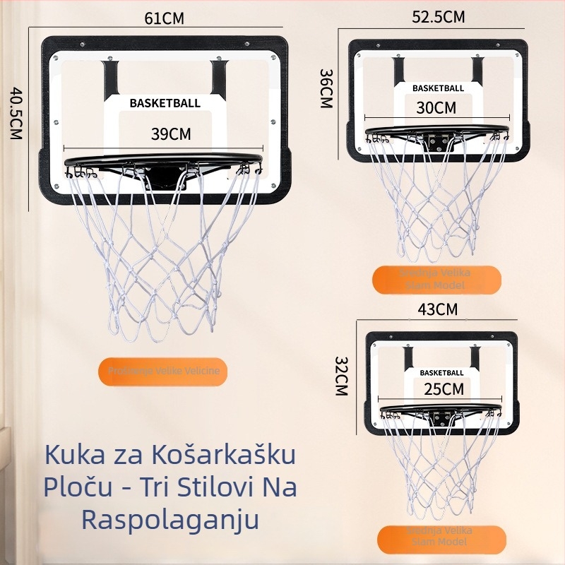 Košarkaška ploča za unutarnju i vanjsku upotrebu, zidni nosač, bez bušenja, 3 kg