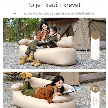 Napuhujući dvostruki kauč na krevet s ugrađenom električnom pumpom, dvostruki sloj, težina 6,1 kg, nosivost 300 kg