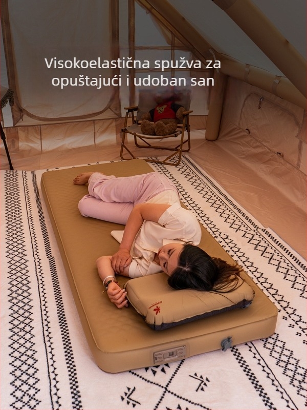 Chanodug/xiannuoduoji automatski napuhujući kamping ležaj s debelom konstrukcijom, nosivost 150 kg, površina od kompozitnog materijala