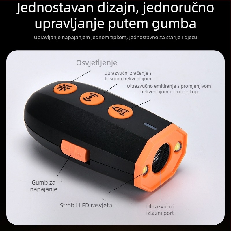 Ultrazvučni sprečivač lajanja psa, prijenosno ručno uređaj za dresuru, plastika, marka Pabi, univerzalno kompatibilan