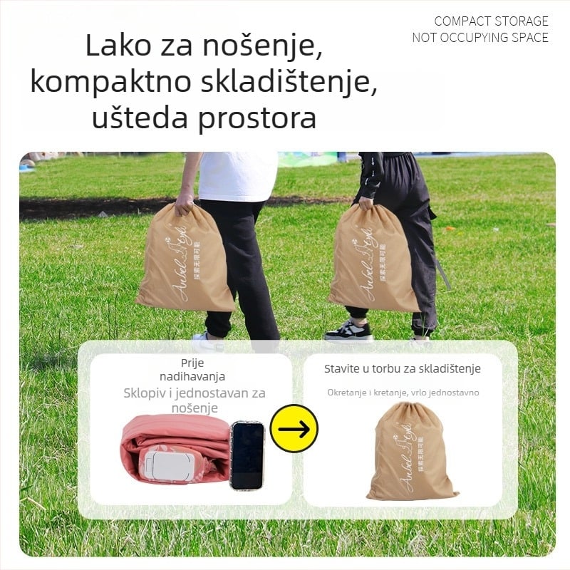 Anbelstyle Automatska nafukljiva vanjska jednosedna sklopiva kauč s električnom pumpom, PVC+flocking, nosivost 150 kg