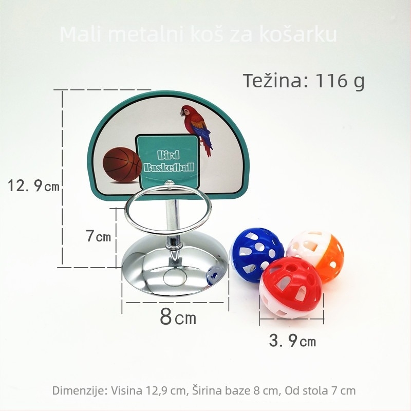 Igračka za trening papiga s metalnim košarkaškim okvirom, marka Yixiang, pogodna za papige