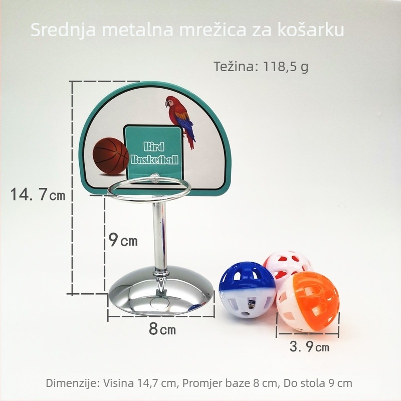 Igračka za trening papiga s metalnim košarkaškim okvirom, marka Yixiang, pogodna za papige