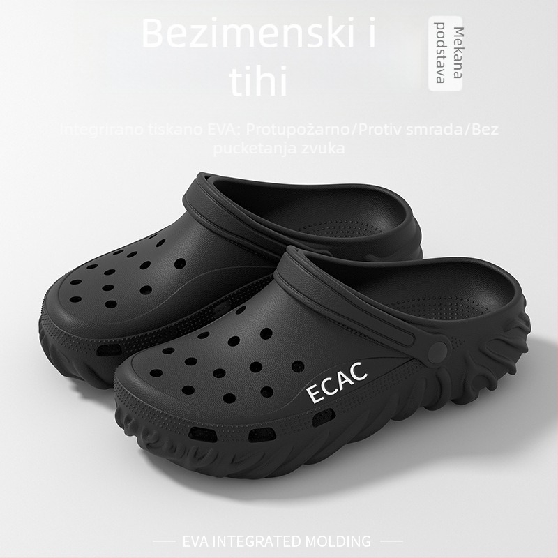 Sandale s zatvorenim prstom, Unisex, EVA gornji dio i đon, protuklizne, debljina đona 2–3 cm, Baotou stil