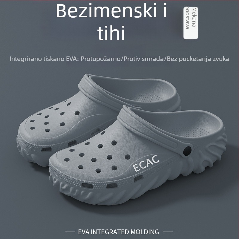 Sandale s zatvorenim prstom, Unisex, EVA gornji dio i đon, protuklizne, debljina đona 2–3 cm, Baotou stil