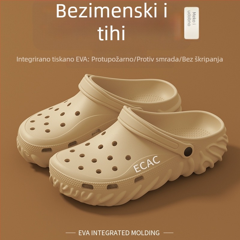 Sandale s zatvorenim prstom, Unisex, EVA gornji dio i đon, protuklizne, debljina đona 2–3 cm, Baotou stil