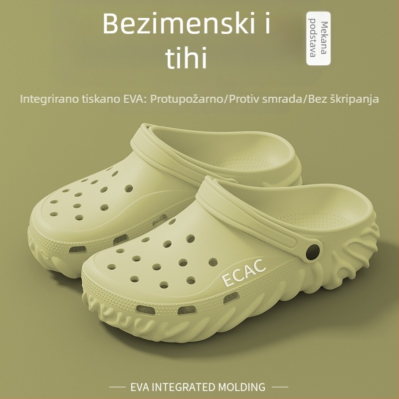 Sandale s zatvorenim prstom, Unisex, EVA gornji dio i đon, protuklizne, debljina đona 2–3 cm, Baotou stil