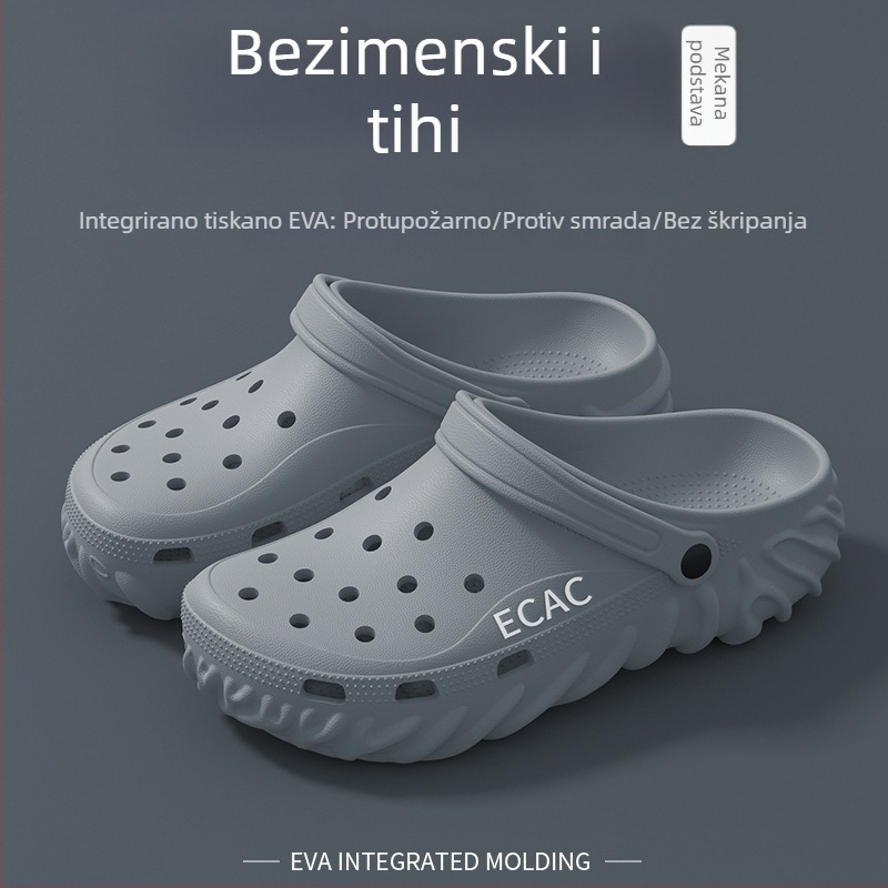 Sandale s zatvorenim prstom, Unisex, EVA gornji dio i đon, protuklizne, debljina đona 2–3 cm, Baotou stil
