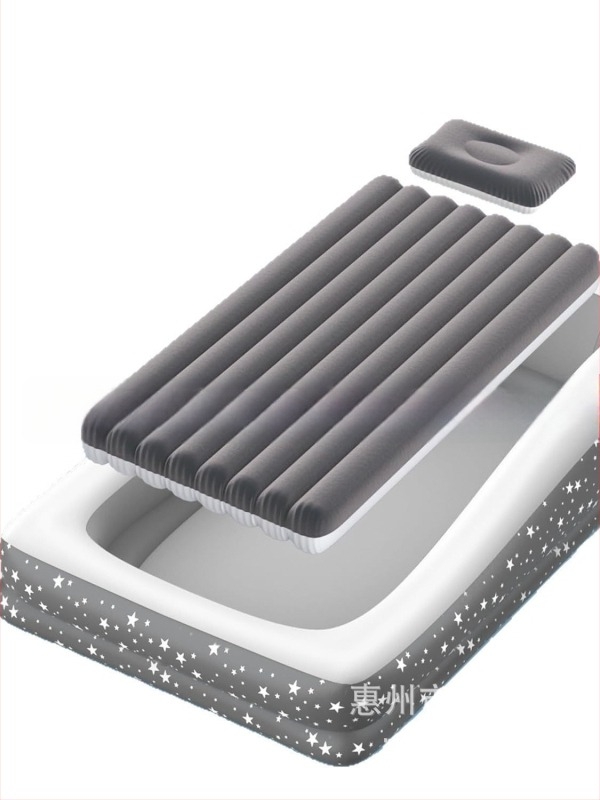 Prenosivo dječje nafukivo ležište, uzorak zvjezdica, 3,6 kg, nosivost 80 kg, površina od kompozitnog materijala, vanjska pumpa za zrak, električno napuhivanje