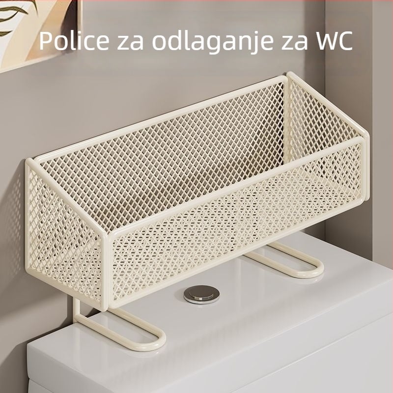 Kupaonski organizator iznad WC-a s držačem toaletnog papira, željezni, 1 razina, ZX-02, nosivost 1 kg