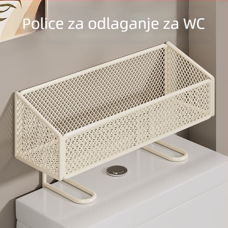Kupaonski organizator iznad WC-a s držačem toaletnog papira, željezni, 1 razina, ZX-02, nosivost 1 kg
