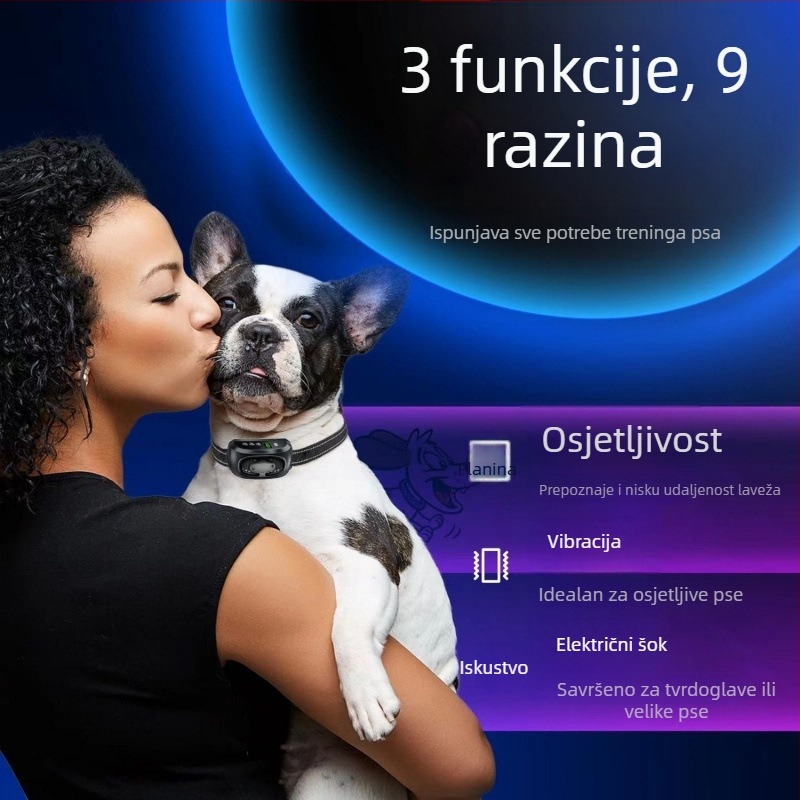 Ovratnica protiv lajanja za mačke, automatska, inteligentna, neštetna, poliester