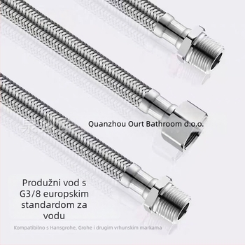 Nehrđajući čelični opleteni adapter s vanjskim navojem 3/8, 304 SS, ručno spajanje, 0–90°C, 1.0 MPa