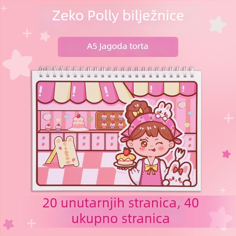 Zapisnik s listovima, papir 120 g, japansko-korejski sladak stil