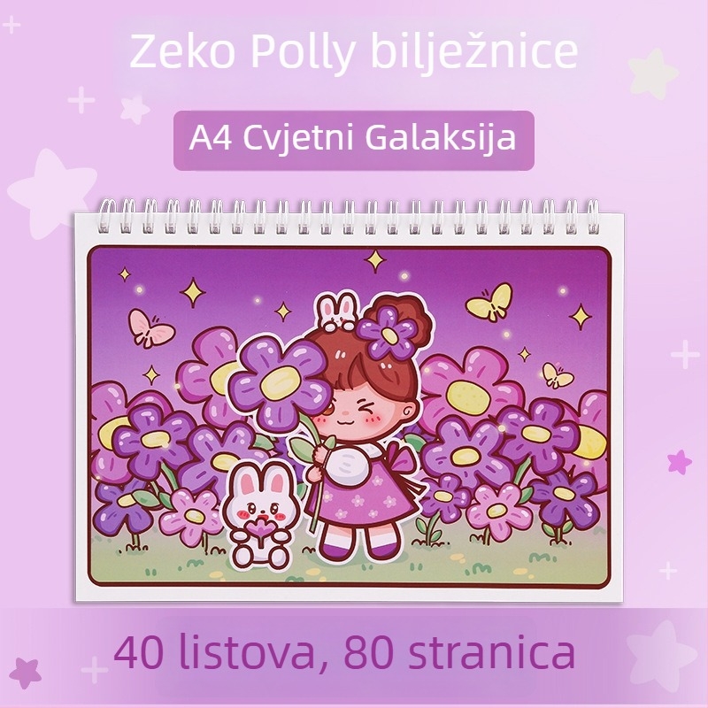 Zapisnik s listovima, papir 120 g, japansko-korejski sladak stil
