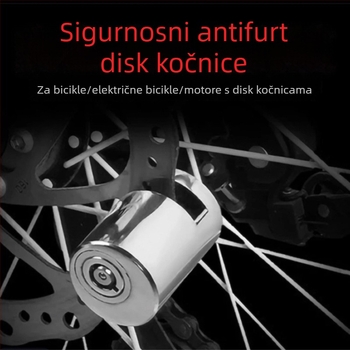 Rocket Head Disc Lock za bicikle, motocikle i električna vozila — nehrđajući čelik, 0,15 kg