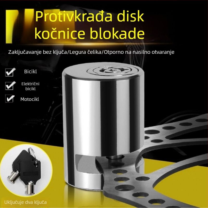 Rocket Head Disc Lock za bicikle, motocikle i električna vozila — nehrđajući čelik, 0,15 kg
