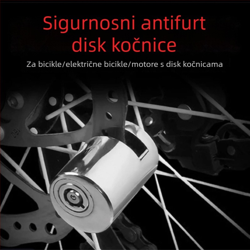 Rocket Head Disc Lock za bicikle, motocikle i električna vozila — nehrđajući čelik, 0,15 kg