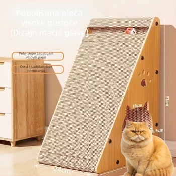Uspravni trokutasti mačji greben za grebanje od debelog valovitog papira, okvir za penjanje za mačke, otporan na habanje, bez vlakana