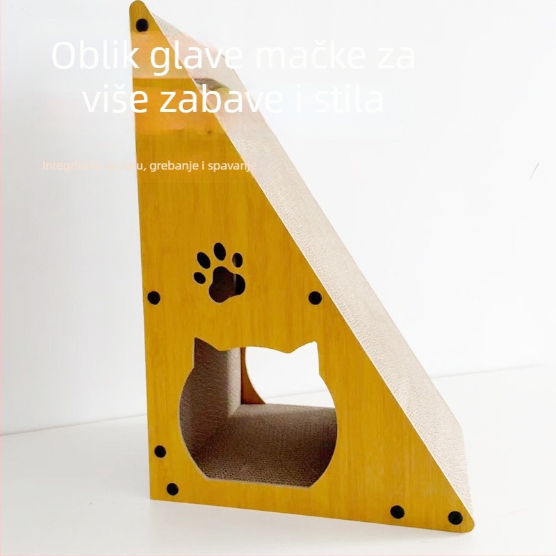 Uspravni trokutasti mačji greben za grebanje od debelog valovitog papira, okvir za penjanje za mačke, otporan na habanje, bez vlakana