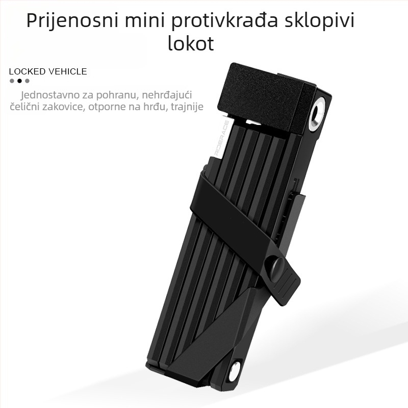 Riderace sklopivi lančani katanc – metalni, prilagodljiv, za bicikle, električne bicikle i motocikle