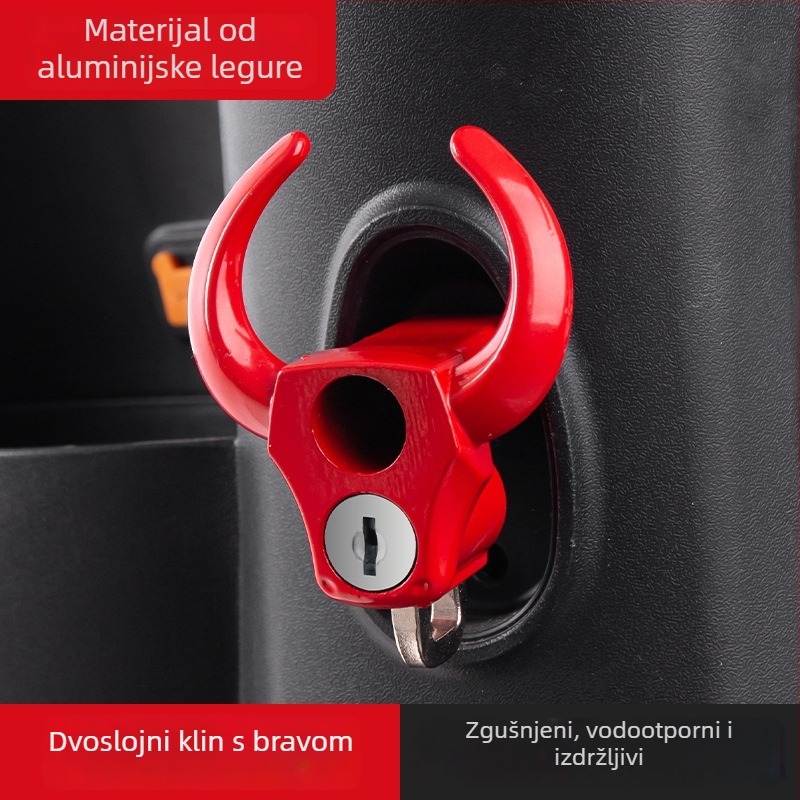 Brava za kacigu od aluminijske legure za električna vozila, protiv krađe, 95 g
