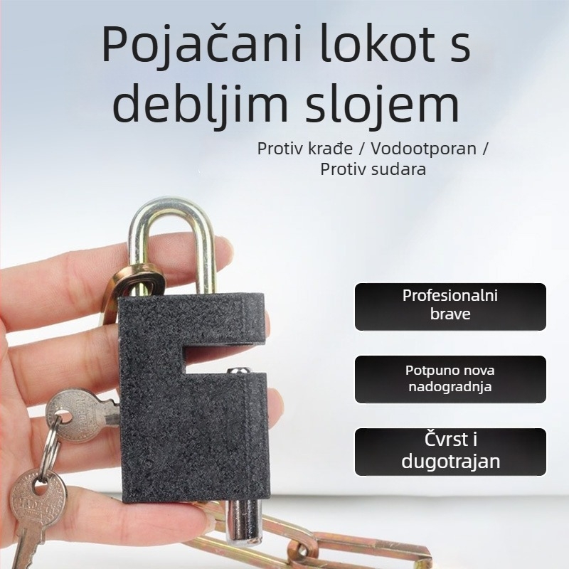 Lančani zaključak za bicikle, električna vozila i motocikle — ojačani legirani lanac, 4 mm, tri duljinska izbora, model Key Chain Lock