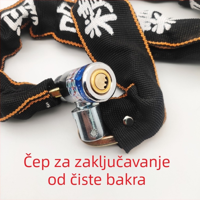 Lančana zaključavka s platnenom navlakom, model 810, od legirane čelika, Hengshen, za motocikle i električna vozila, 845 g