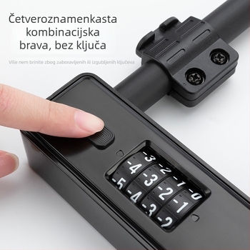 Mehanizam zaključavanja za staklena vrata trgovine, produženi U‑oblik brave, model 628; materijali ABS + cinkov spoj + PVC + Q235; debljina brave 17,52 mm; razmak šipki za zaključavanje 13 cm; tip: Strojarstvo
